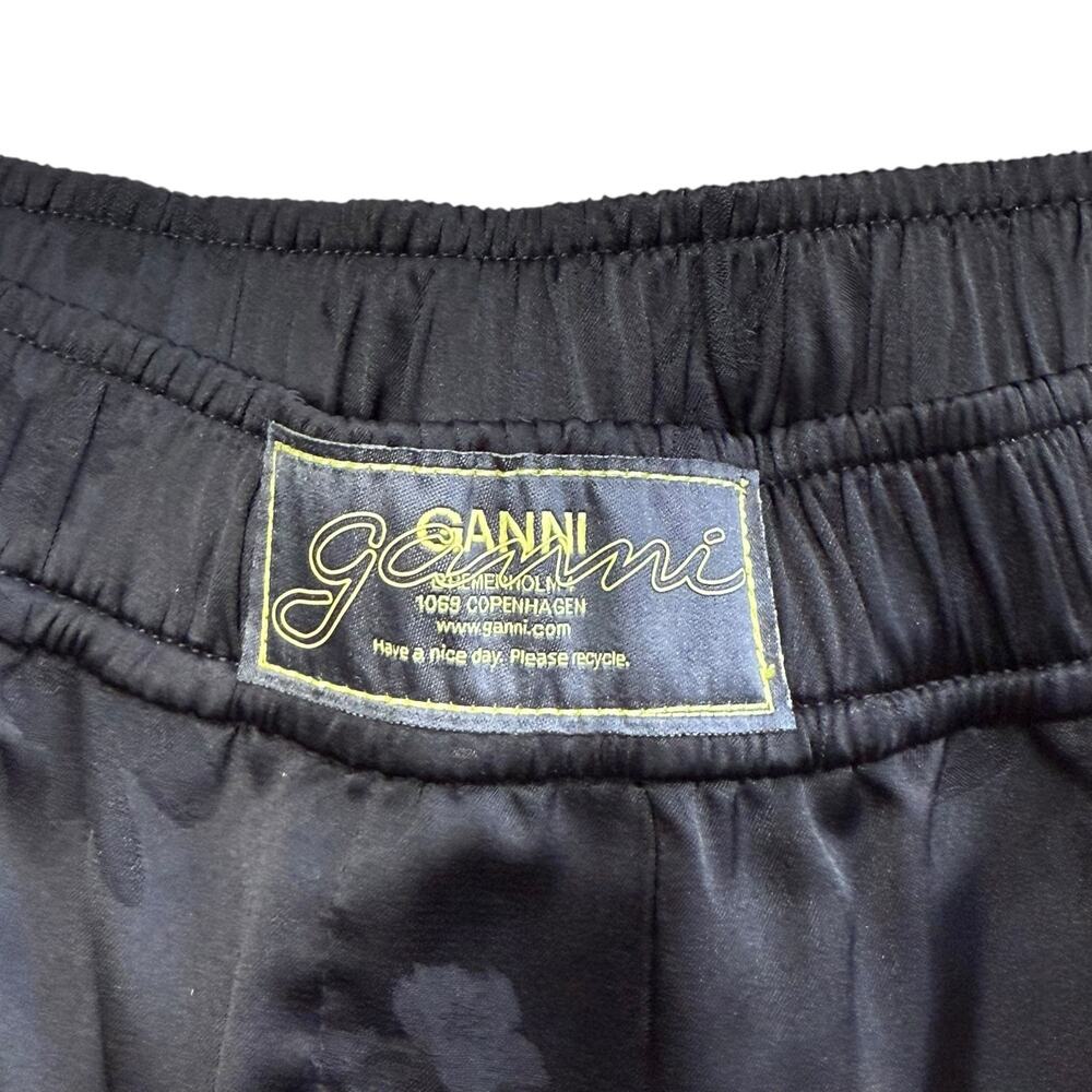 GANNI Black Satin Jacquard Pants XS / 2 - Picture 14 of 16